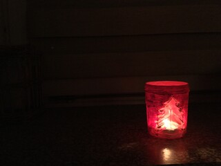 candle in the glass - obrazy, fototapety, plakaty