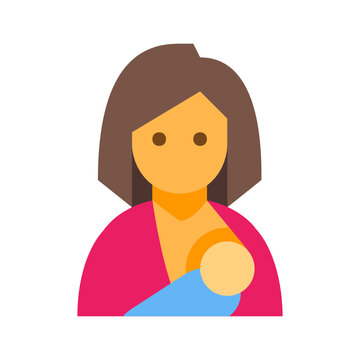 vector illustration of a woman breast feeding a baby
