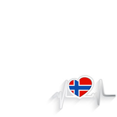 Norway flag heart shaped isolated on white