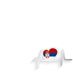 Serbia flag heart shaped isolated on white