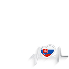 Obraz premium Slovakia flag heart shaped isolated on white