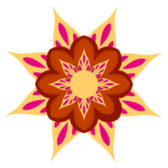 Isolated colored mandala