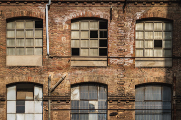 Windows of an old textile factory