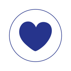Heart inside circle icon vector design
