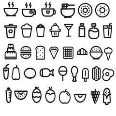 Media Icon Food and Beverage Line Style for any purposes website mobile app presentation