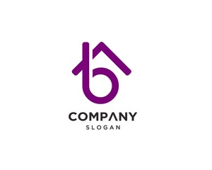 Creative Letter B House Logo Design Template