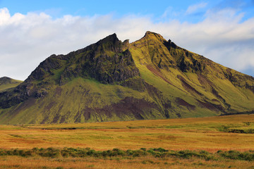 Volcanic alpine landscape in Skaftafell Natural Park, Iceland, Europe
