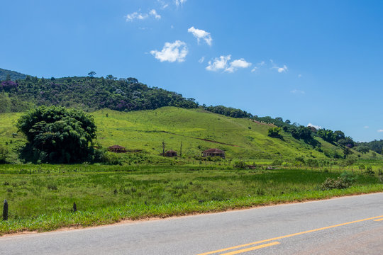 Paisagem rural em Lambari, Minas Gerais, Brasil.