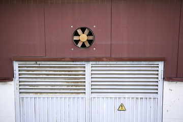 Industrial fan in a factory