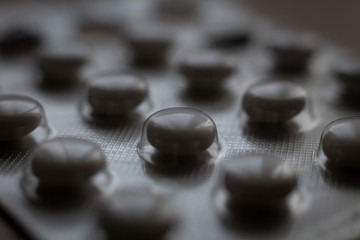 antibacterial white tablets in a blister
