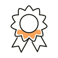 Isolated seal stamp with ribbon line style icon vector design