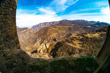 Mountain views in Artsakh, in spring in March 2020