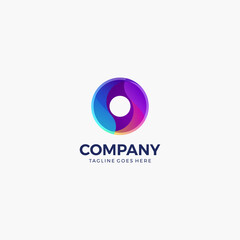 abstract circle wave gradient colorful logo design template. Vector illustration