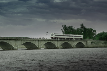 train on bridge in the swamp
