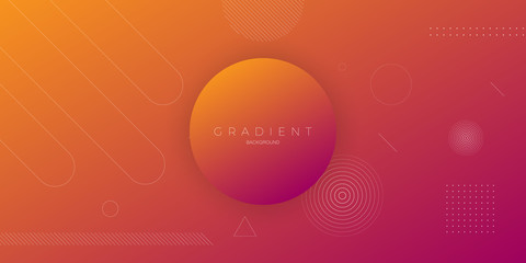 Modern abstract background with shades of orange and purple and memphis elements digital and technological themes.