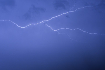 Lightning storm at night