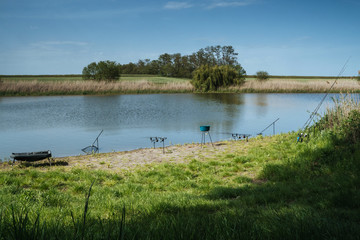 Fishing rods installed for fishing