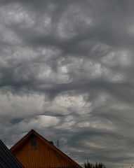 Fototapeta na wymiar Asperitas clouds before the storm. Belarus.