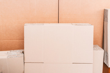 Images of corrugated cardboard sheets to stack packaging boxes, simple image without marks.