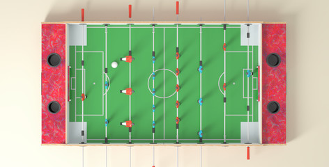 table football seen from above