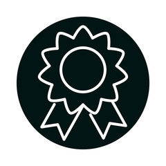 Isolated seal stamp with ribbon block and line style icon vector design