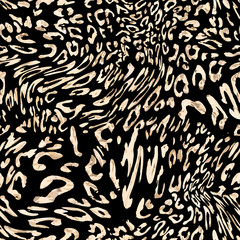 Seamles leopard pattern design, illustration background.  Textile clothing design.