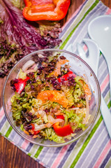Diet salad with canned salmon