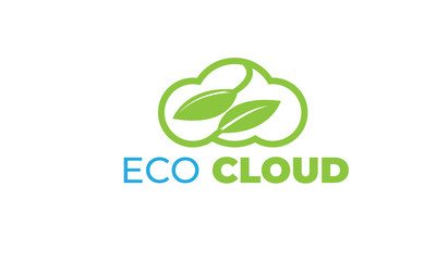 ECO CLOUD LOGO with modern concept, leaf, and the cloud can also be used eco logos - cloud logos - plant icon, the bionic symbol with green and blue colors