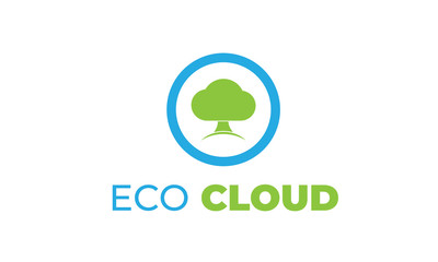ECO CLOUD LOGO with modern concept, leaf, and the cloud can also be used eco logos - cloud logos - plant icon, the bionic symbol with green and blue colors