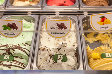 Traditional italian gelato ice cream