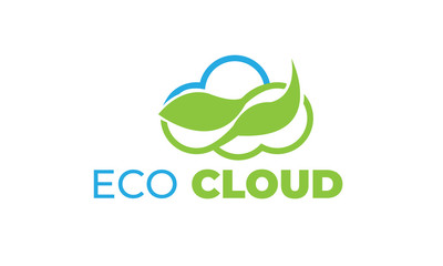 ECO CLOUD LOGO with modern concept, leaf, and the cloud can also be used eco logos - cloud logos - plant icon, the bionic symbol with green and blue colors