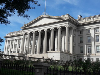 U.S. Treasury building Washington D.C. 2017 - obrazy, fototapety, plakaty