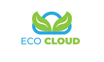 ECO CLOUD LOGO with modern concept, leaf, and the cloud can also be used eco logos - cloud logos - plant icon, the bionic symbol with green and blue colors