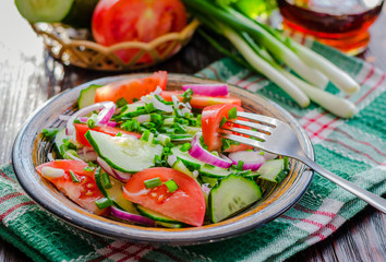 Fresh Cucumber and Tomato Salad