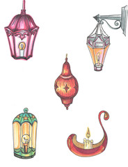 set of street and home lights