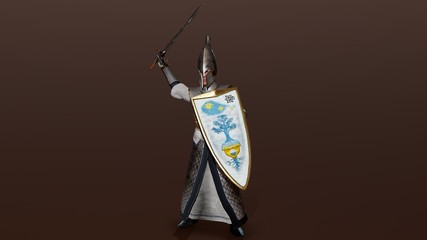 Elven warrior 3d render,  fantasy swordsman and spearman 3dmodel