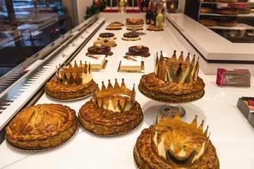 Showcase confectionery. Various delicious sweet desserts