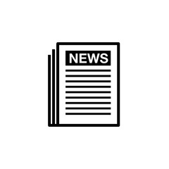 Newspaper line icon, outline vector sign, linear pictogram isolated on white. News symbol, logo illustration.