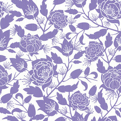 Elegant flowers and leaves seamless pattern print - 351403168
