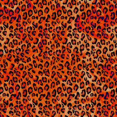 Leopard Print seamless color background pattern. Textile clothing design.