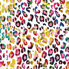 Leopard Print seamless color background pattern. Textile clothing design.