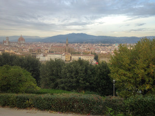 A panoramic view of Florence on a cloudy day