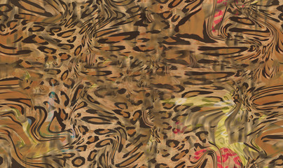 Leopard Print seamless brown background pattern. Textile clothing design.