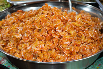 Sweet shrimps is Thai dish which cooks with fish sauce and sugar.It has lots of calcium