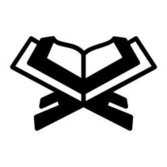 The Koran Majeed wooden Hand Carved Concept, Muslims Holy Book Vector Glyph Icon Design, Religious text of Islam on White background 