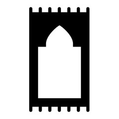 Pile carpet Vector Glyph Icon, Islamic prayer mat Design for ramadan kareem Islamic Symbol on white background, Muslims Prayer Rug Concept, 