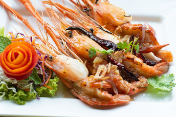 Deep Fried Shrimp with Tamarind Sauce. Thai Food