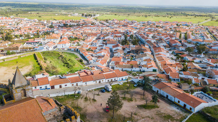 Fototapeta na wymiar Aerial view of Mourão city center - Portugal