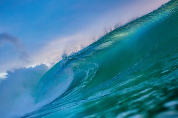 Surfing sunset sea wave tropical background