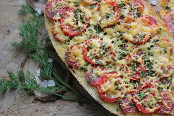 homemade pizza with vegetables